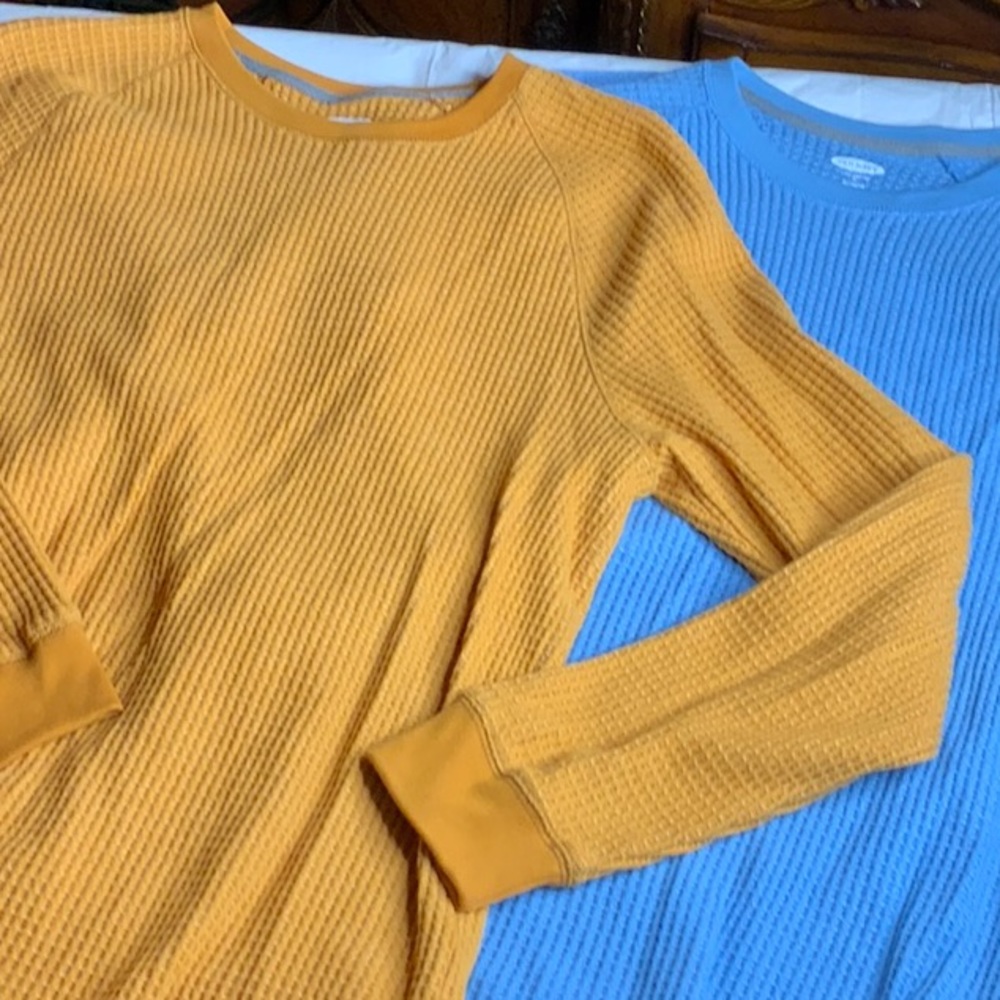 Bundle old navy thermal waffle knit set blue plus yellow